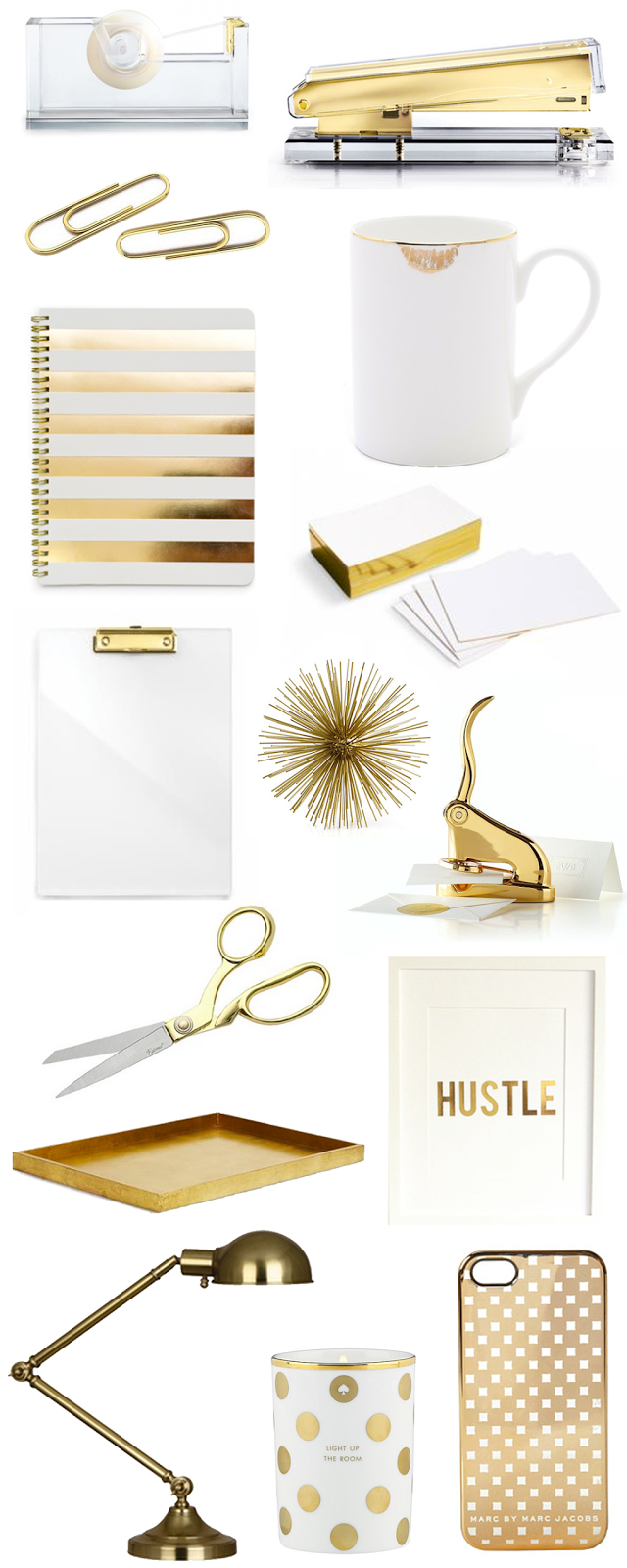 gold-office-supplies-and-accessories