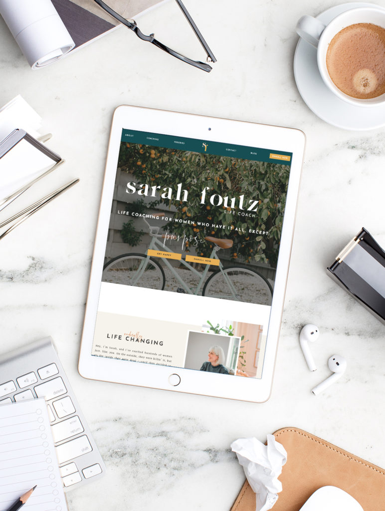 The new website reveal for Sarah Foutz (Life Coach) by Leah Remillet. Designed on Showit